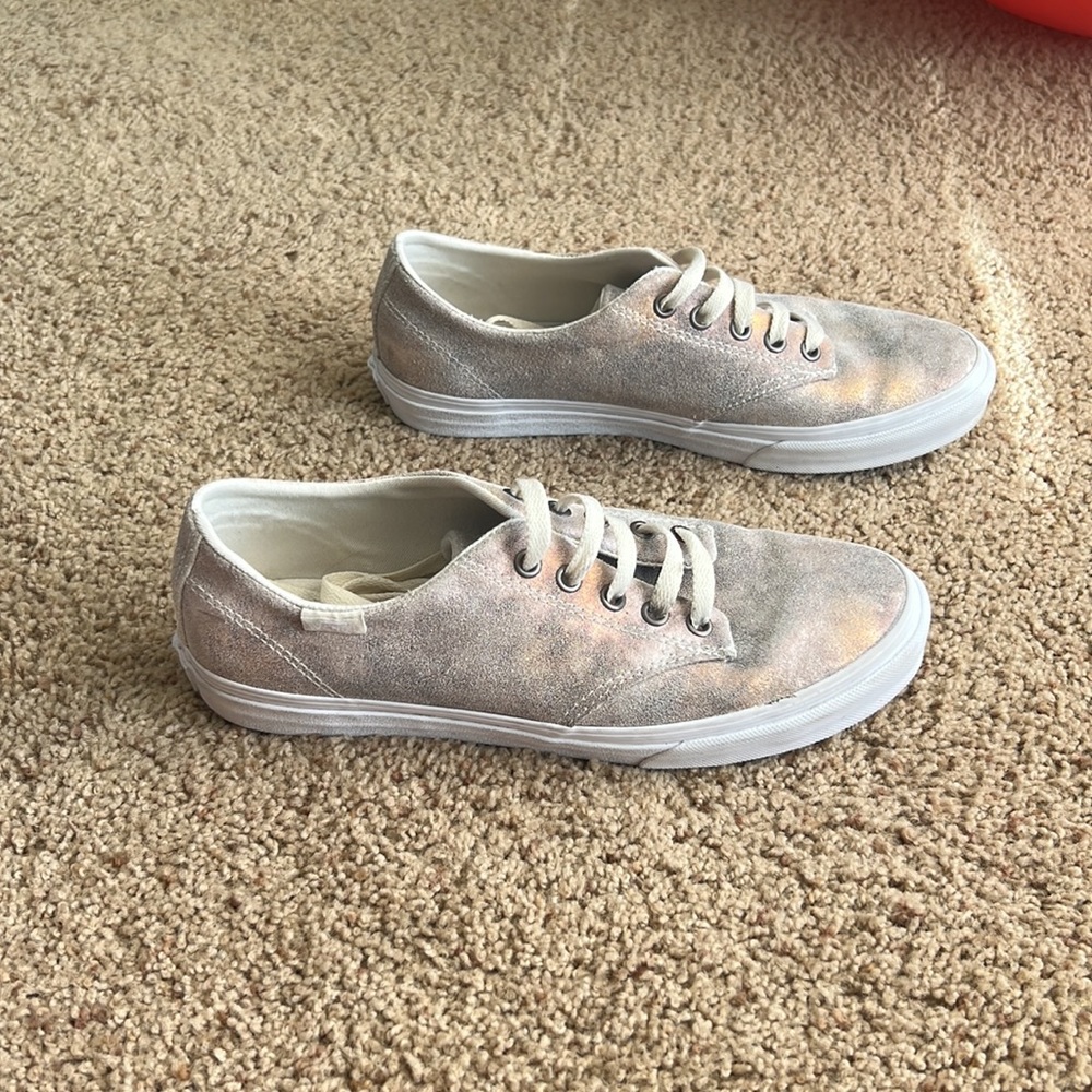 Size 8.5 metallic Vans. Worn only once! Like new!